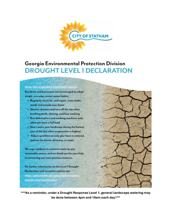 Georgia Environmental Protection Division Drought Level 1 Declaration